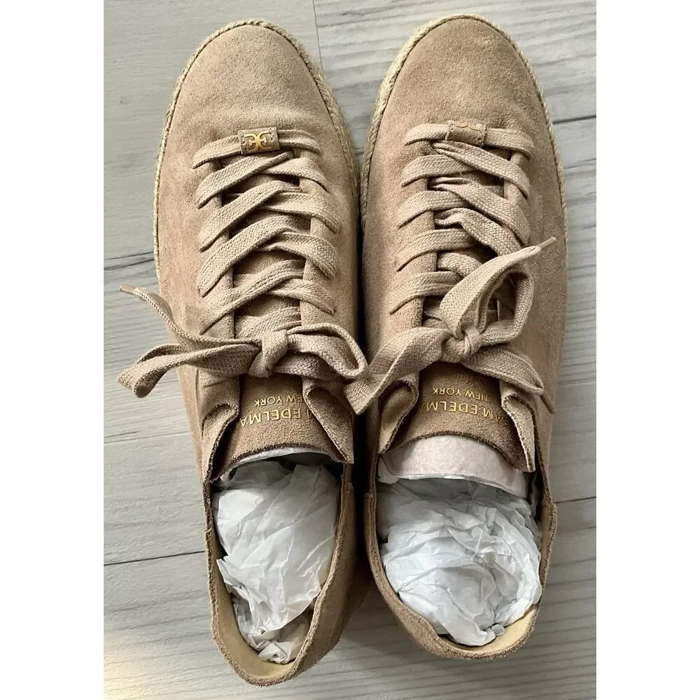 Sam Edelman Women's Poppy Jute Taupe Suede Sneaker Size 10 NIB